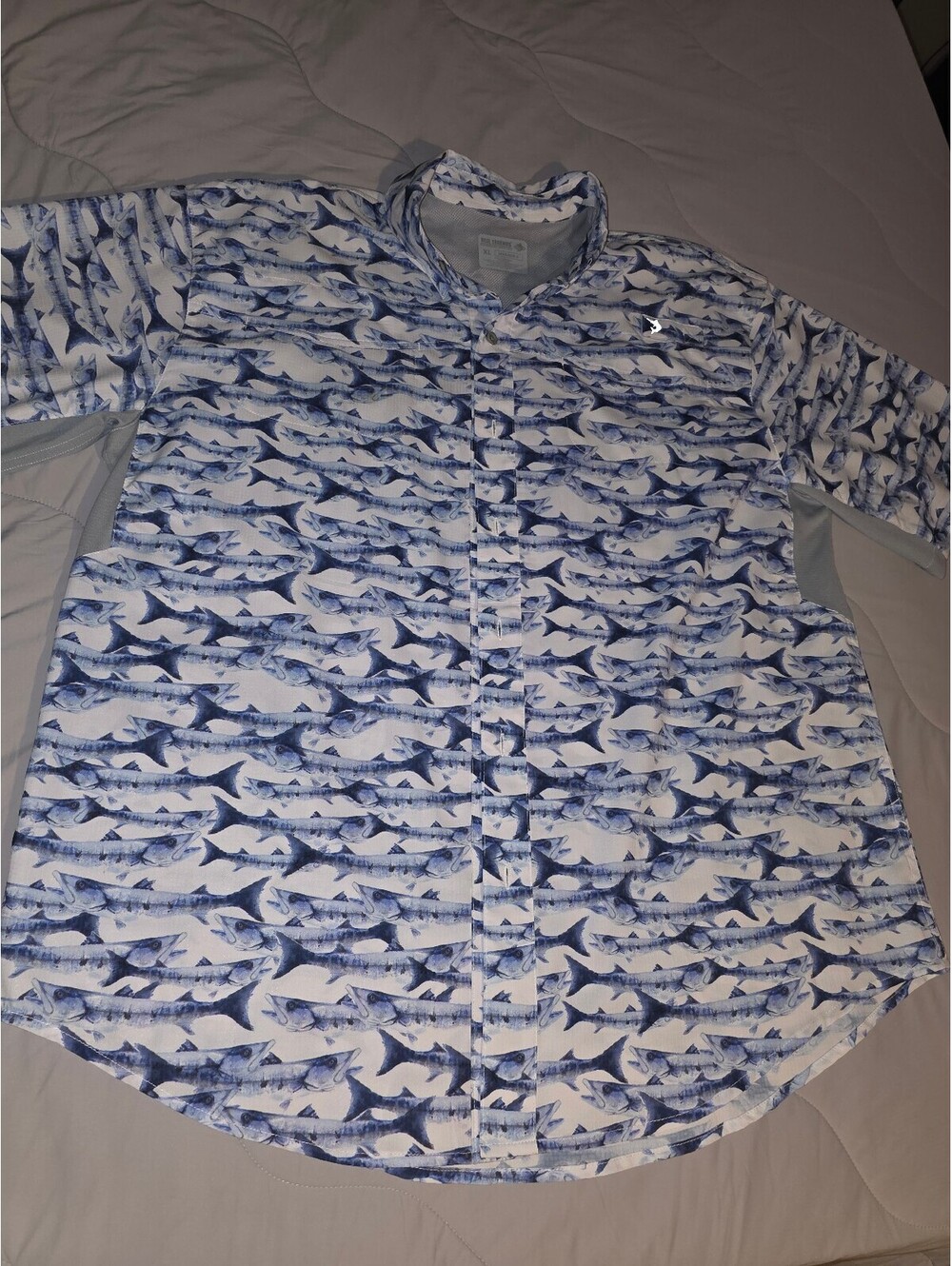 EUC Reel Legends "MARINER II" Men's S/S Button Up Vented Mesh Fishing - XL